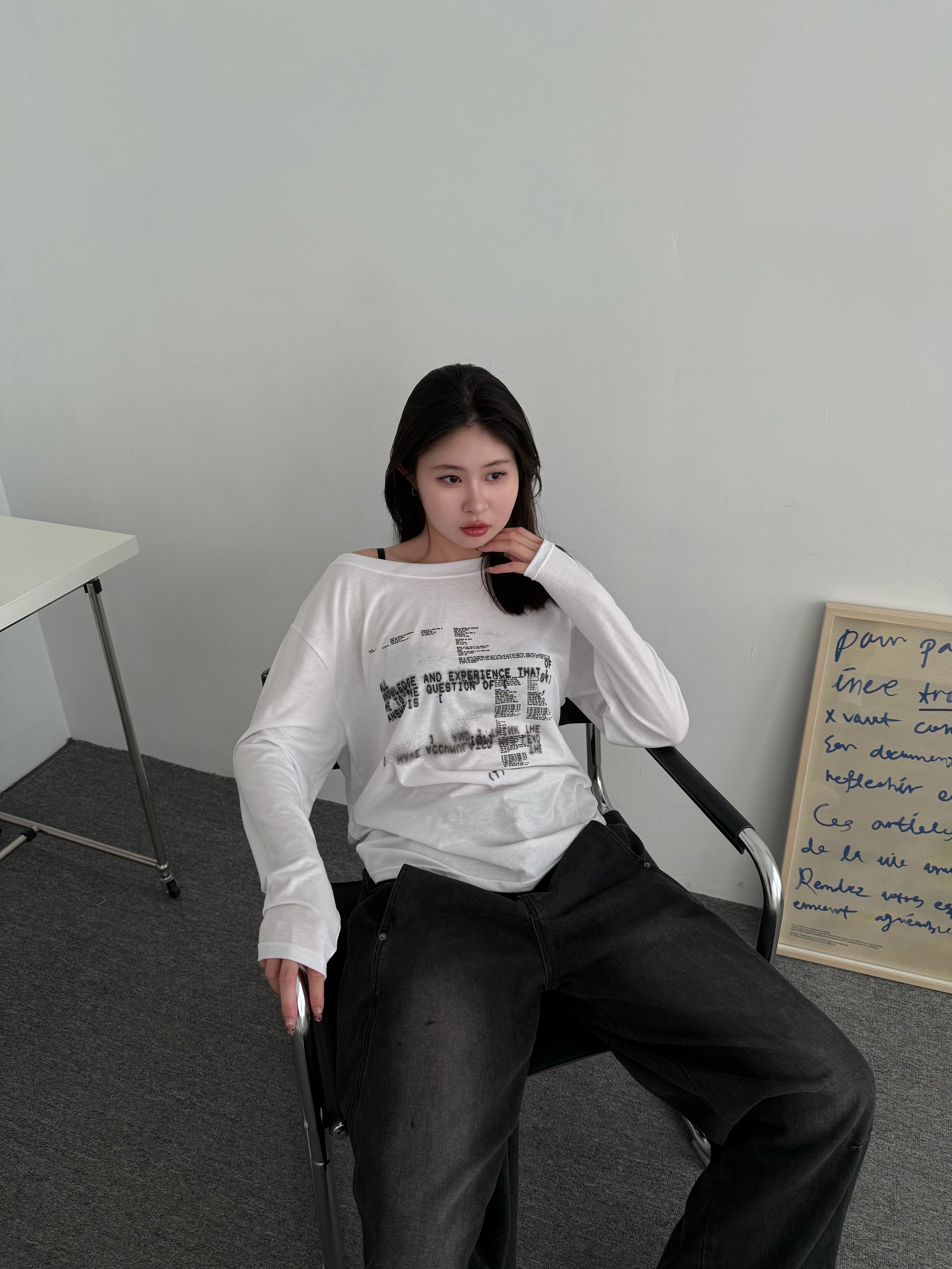 Sunday Ease 慵懶斜肩薄長袖|入秋單品