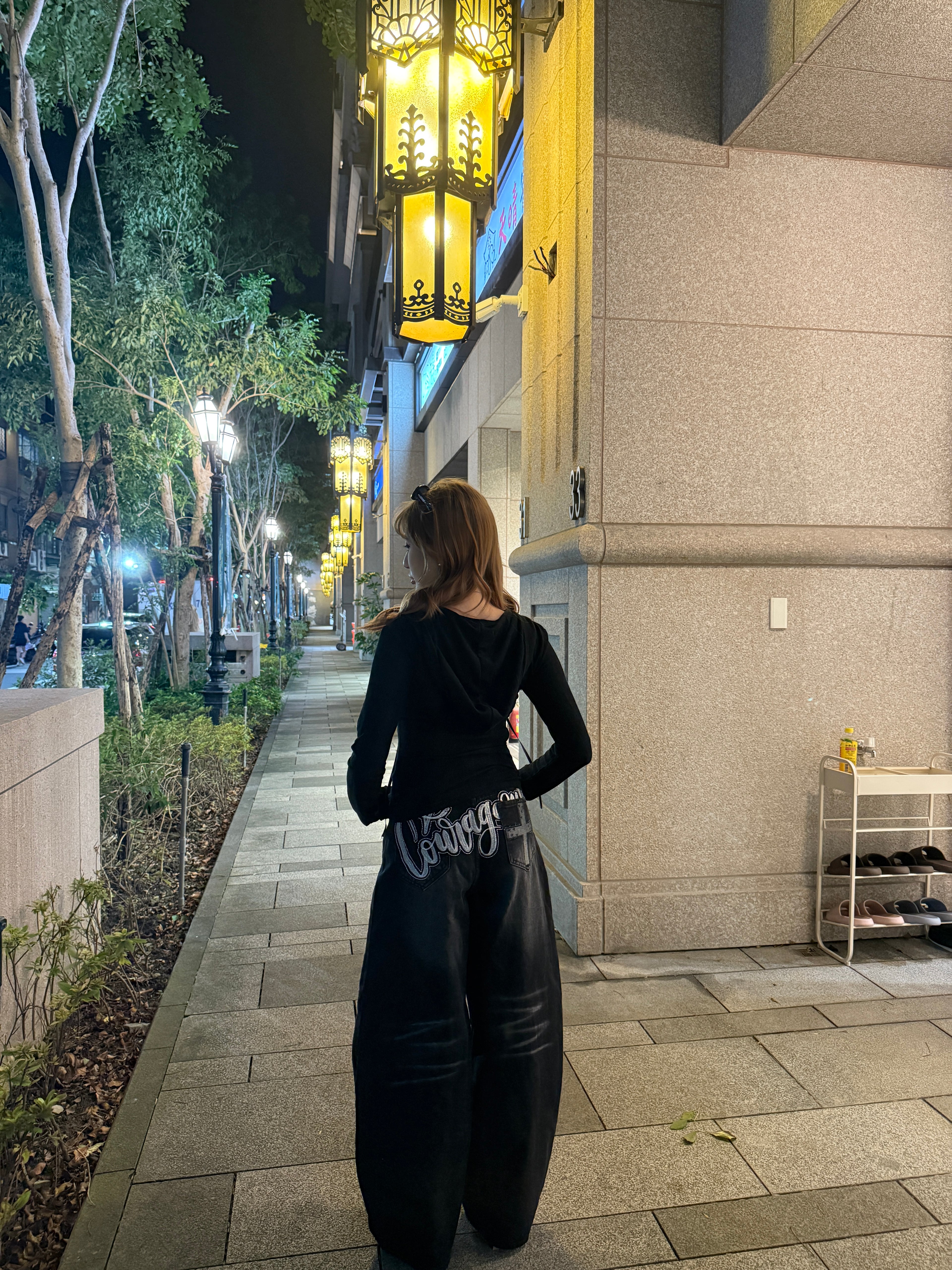 超強比例神褲✨小個女必入!!字母十字刺繡牛仔褲